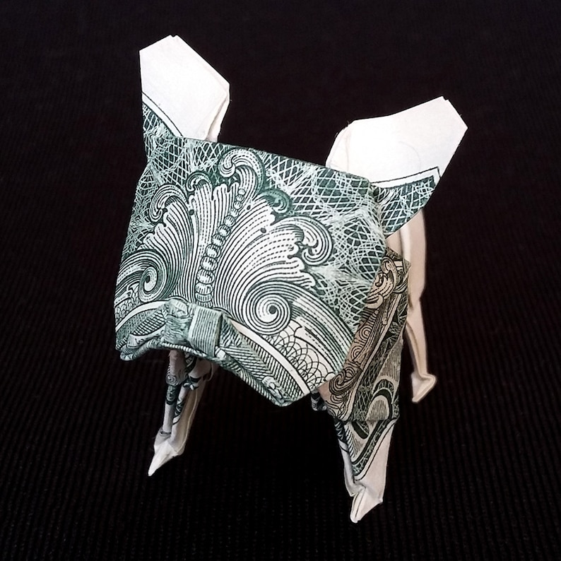 Dollar Bill Origami French BULLDOG Statue 3D Puppy Sculpture Etsy