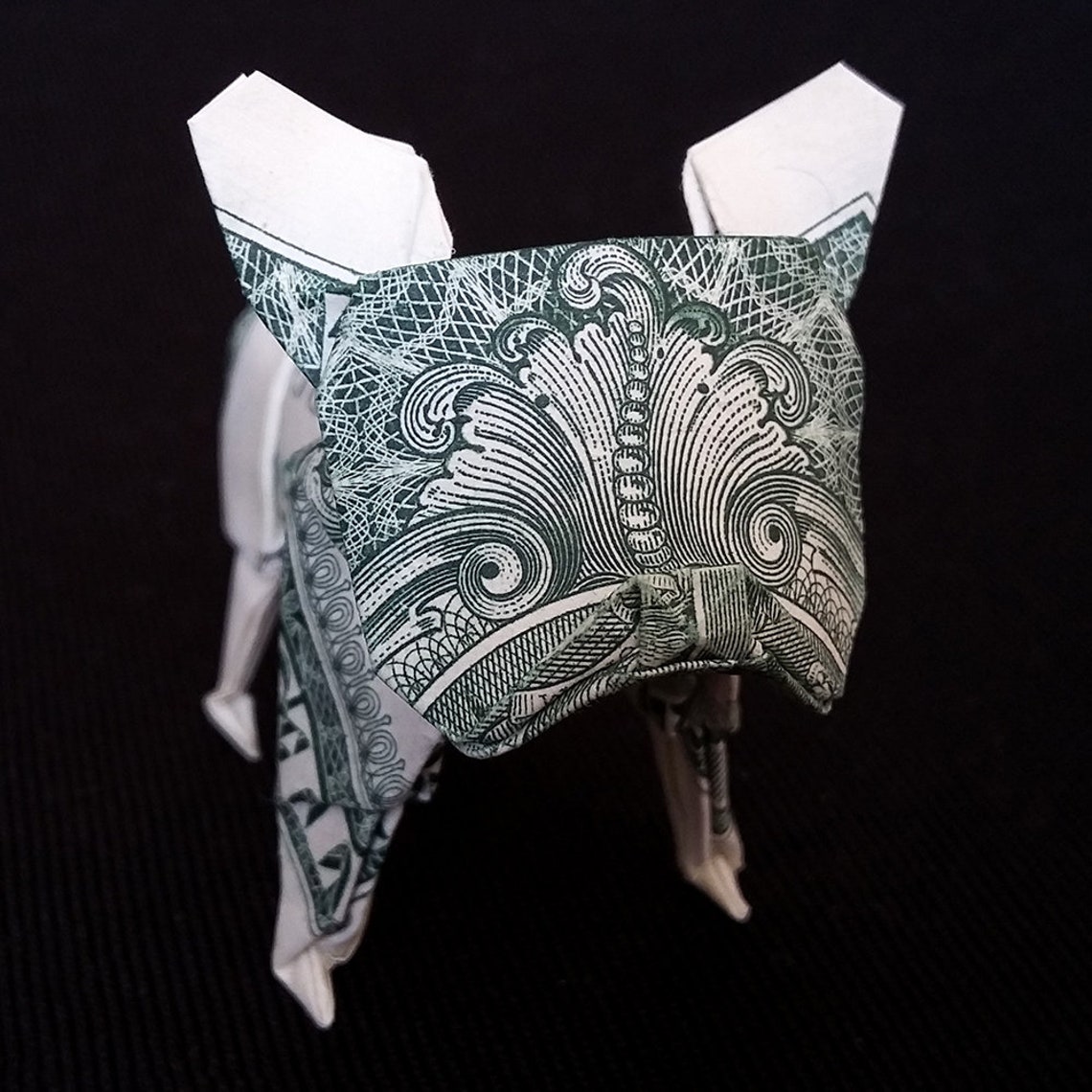 Dollar Bill Origami French BULLDOG Statue 3D Puppy Sculpture Etsy
