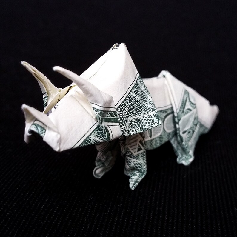 Origami Dollar Dinosaur TRICERATOPS Dino 3D Figure Money Art Etsy