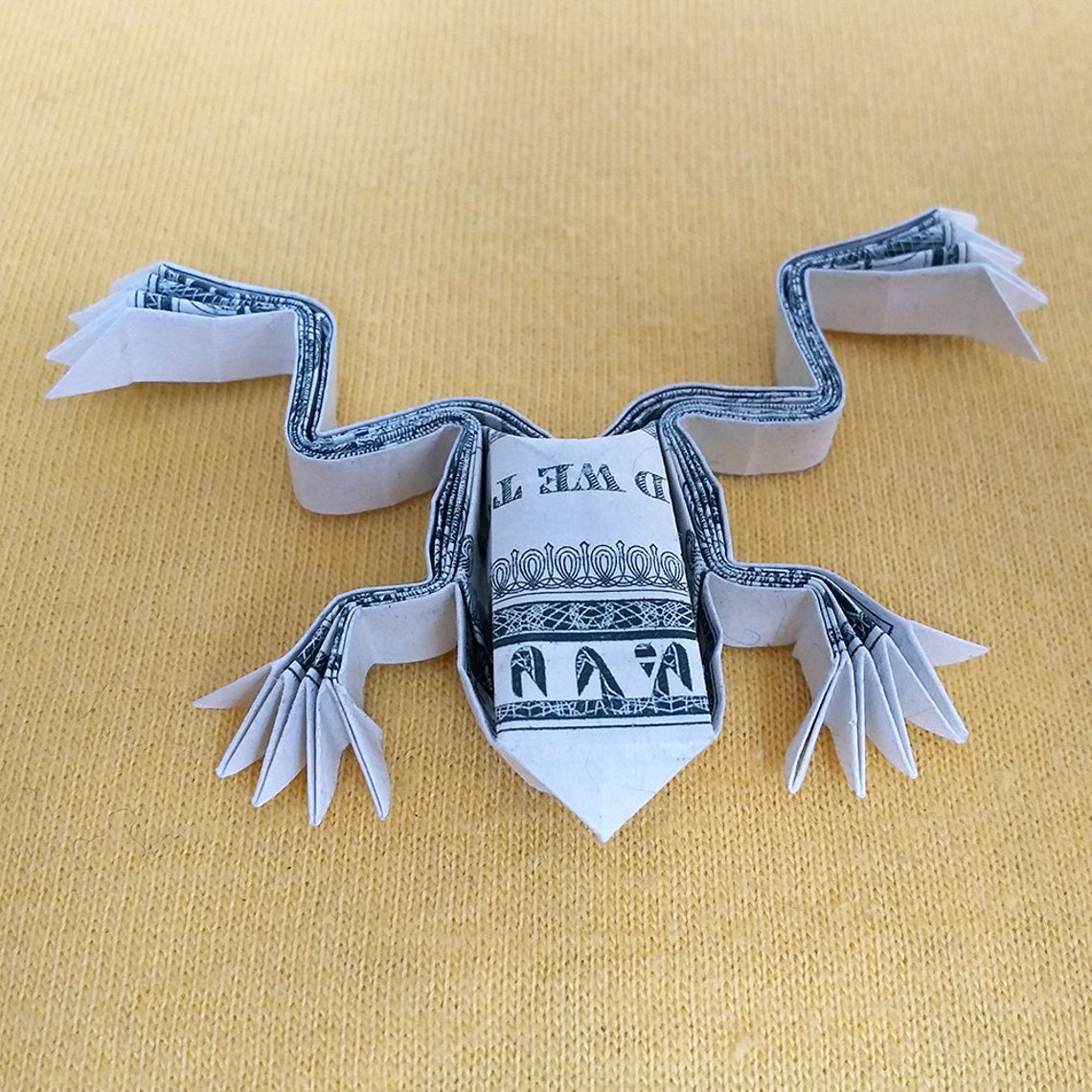 Dollar Origami Wood FROG 3D Sculpture Money Art Figurine Etsy