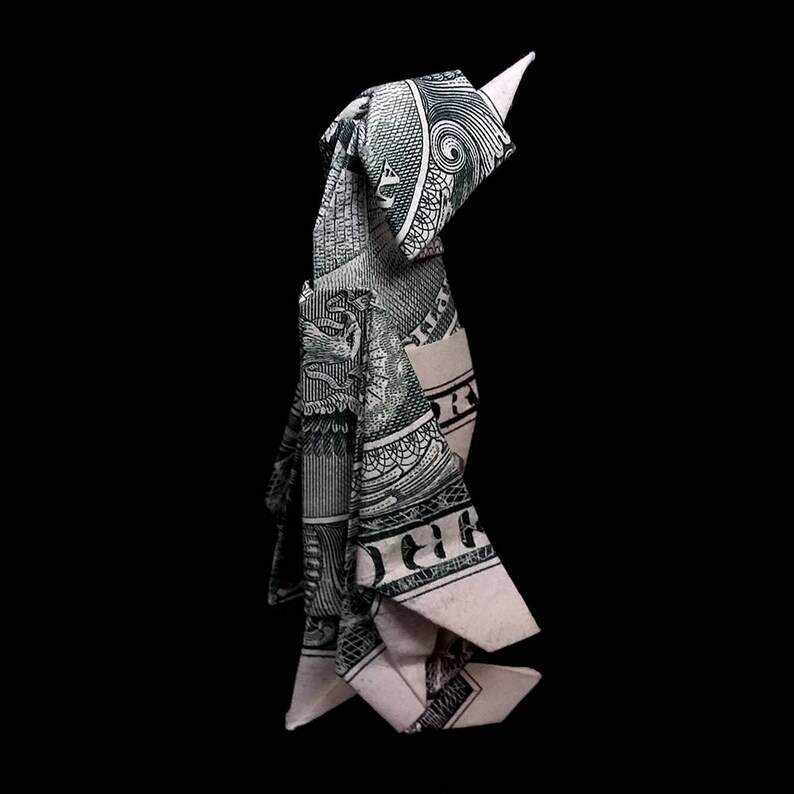 Real 1 Dollar Bill Origami Emperor PENGUIN Model Bird Etsy