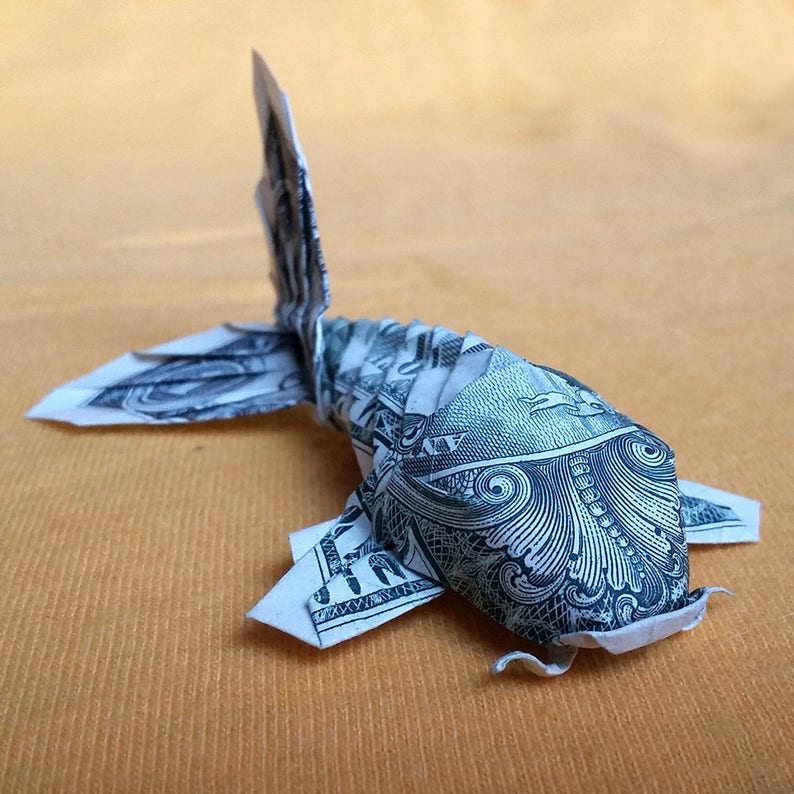 Dollar Bill Origami KOI FISH Japanese Charm 3D Small Money Etsy