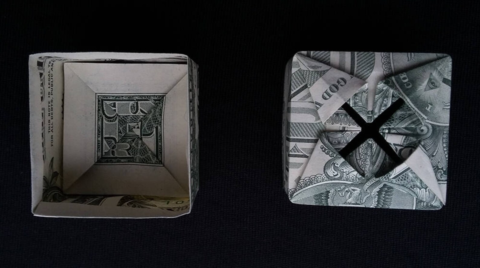 Dollar Bill Origami Art Small Square Gift BOX with Lid Money Etsy