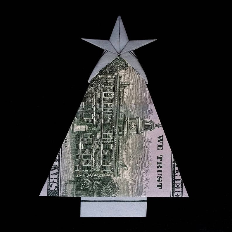 Real One Dollar Bill Origami Art Miniature CHRISTMAS TREE with Etsy