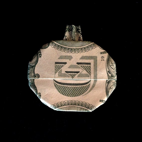 Dollar Origami Halloween PUMPKIN Pocket Charm Art Gift Money Etsy