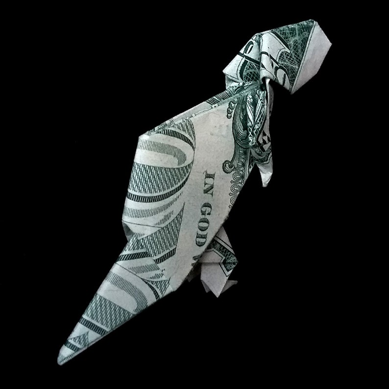 Origami Dollar Miniature TYRANNOSAURUS REX TREX Sculpture Etsy