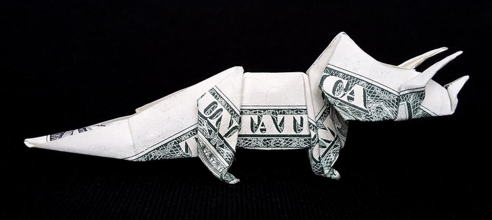 Origami Dollar Dinosaur TRICERATOPS Dino 3D Figure Money Art Etsy