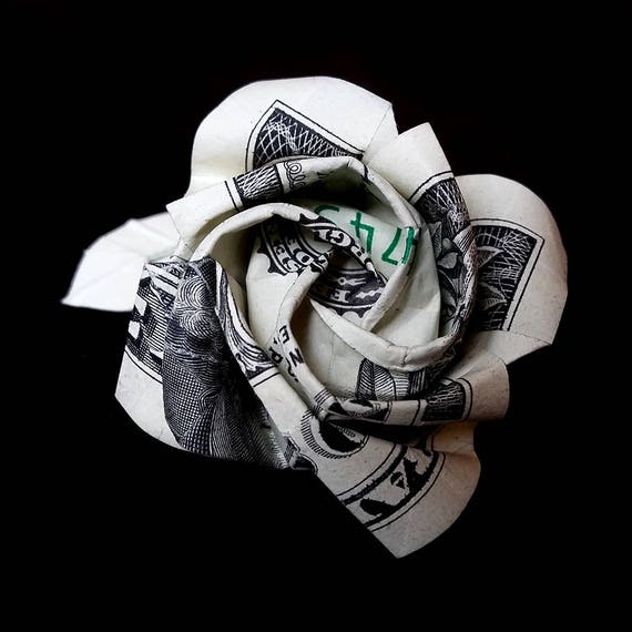 Money Origami ROSE Artificial Flower Romantic Gift Real One Etsy