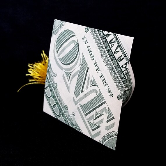 Money Origami Graduation Cap Charm Handmade Small Hat Handcrafted Gift Real 1 Dollar Bill Student Charm School Decoration Cap Class Of 2019