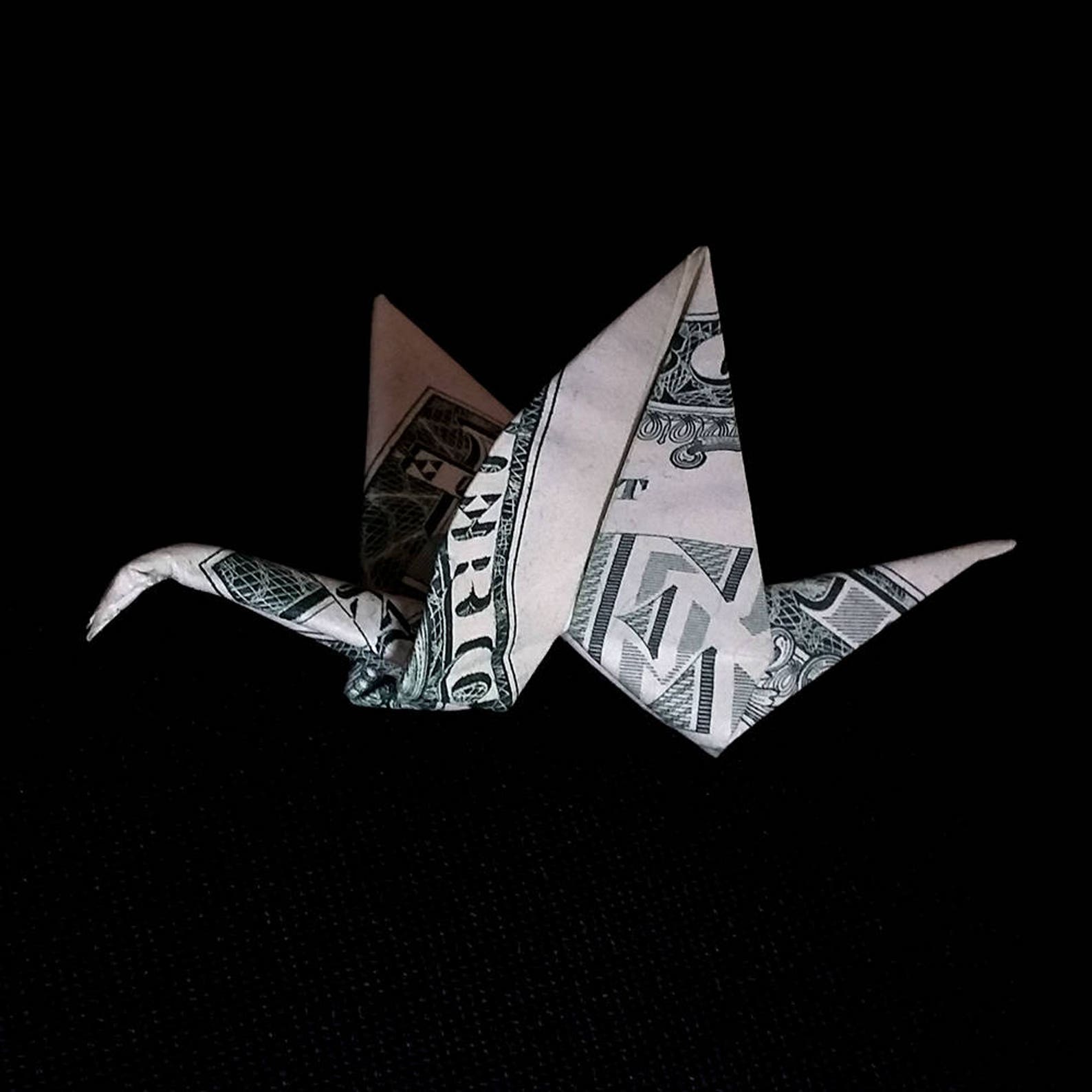 Origami Dollar Small CRANE Japanese Figurine Money Paper Bird Etsy