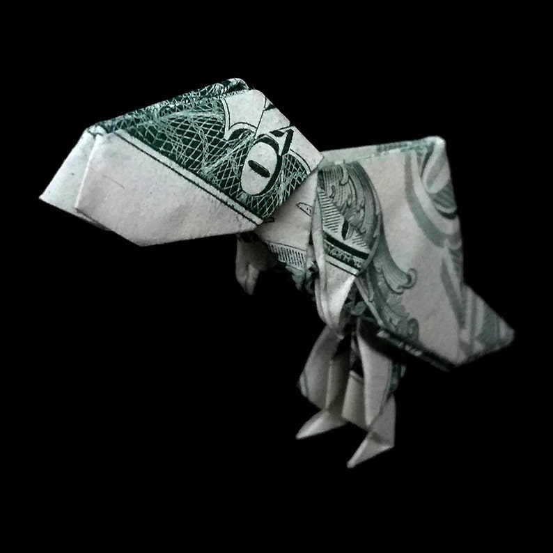 Origami Dollar Miniature TYRANNOSAURUS REX TREX Sculpture Etsy