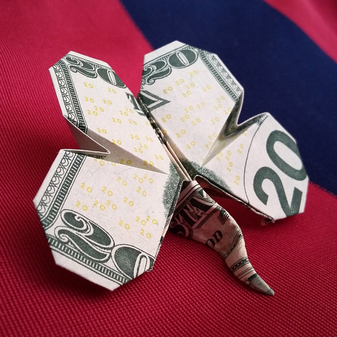 Dollar Origami LUCKY Four Leaf CLOVER Charm Housewarming Gift Etsy
