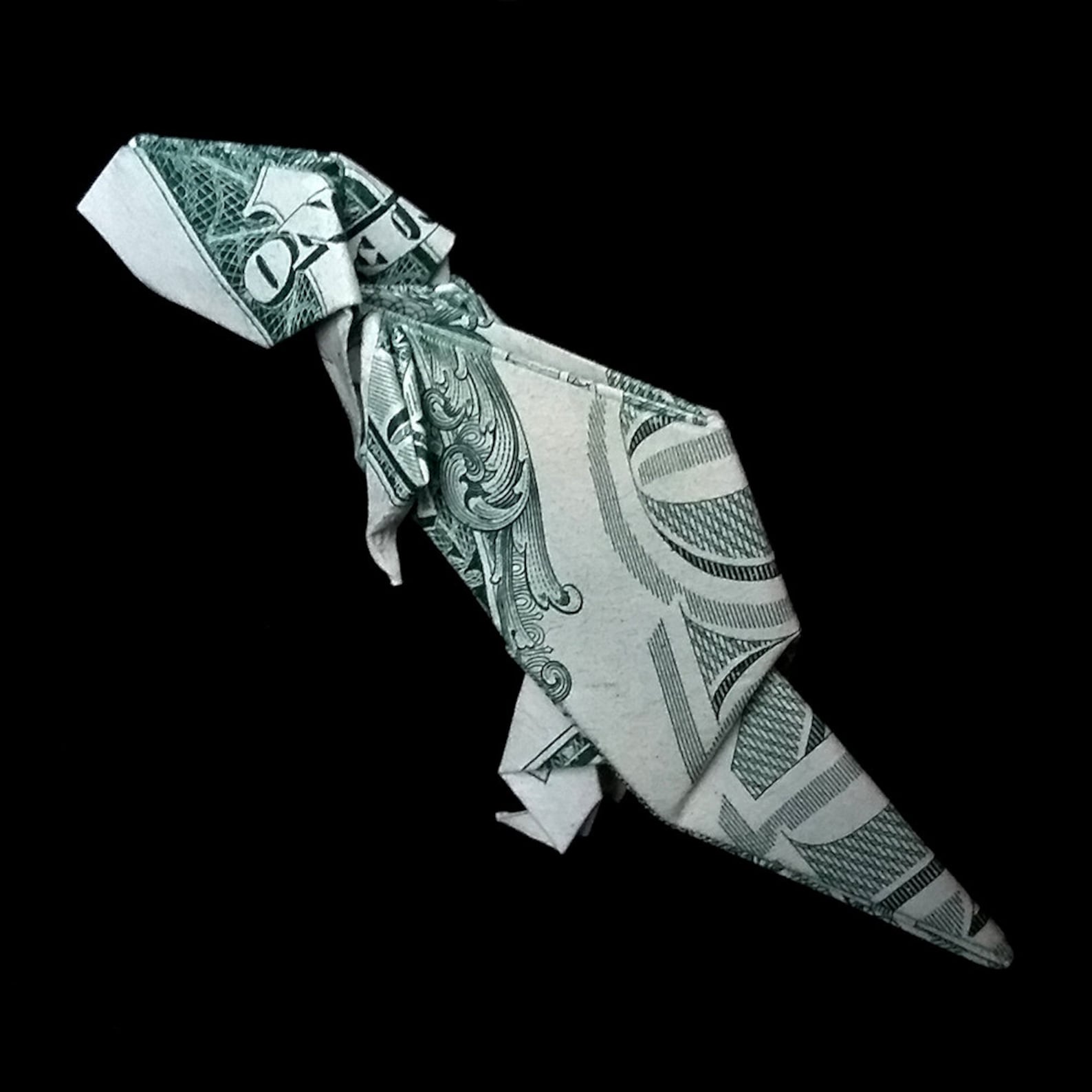 Origami Dollar Miniature TYRANNOSAURUS REX TREX Sculpture Etsy