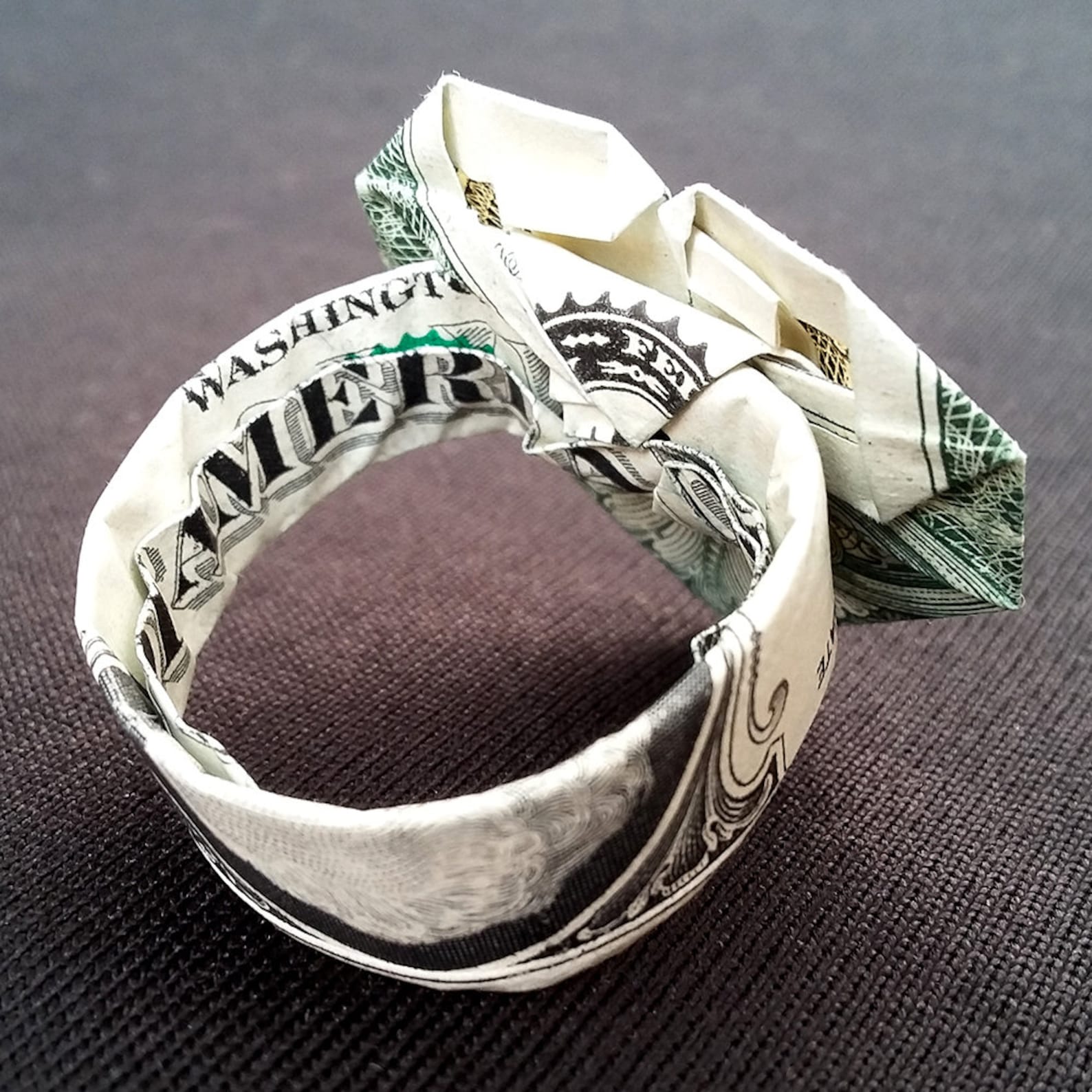 Dollar Bill Origami RING with HEART Handmade Money Art Little Etsy