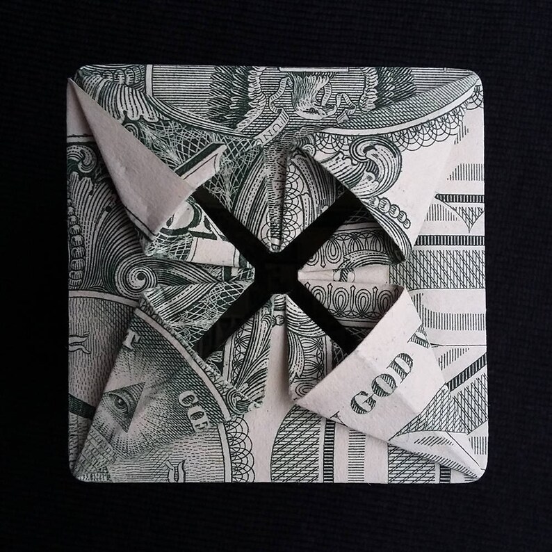 Dollar Bill Origami Art Small Square Gift BOX with Lid Money Etsy