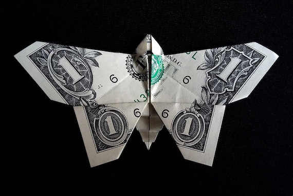 Origami Butterfly Sculpture 3d Small Gift Wall Art Money Figurine Wedding Decor Charm Real One Dollar Bill Butterfly Pin Butterfly Art Decor