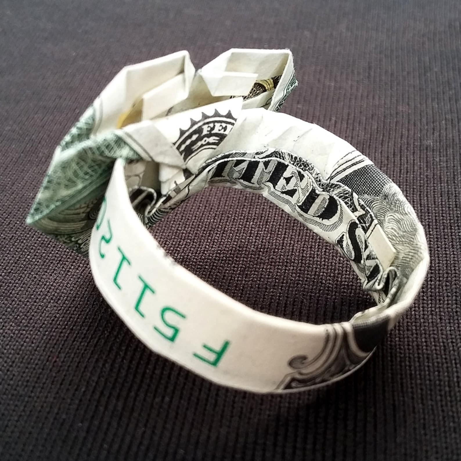 Dollar Bill Origami RING with HEART Handmade Money Art Little Etsy