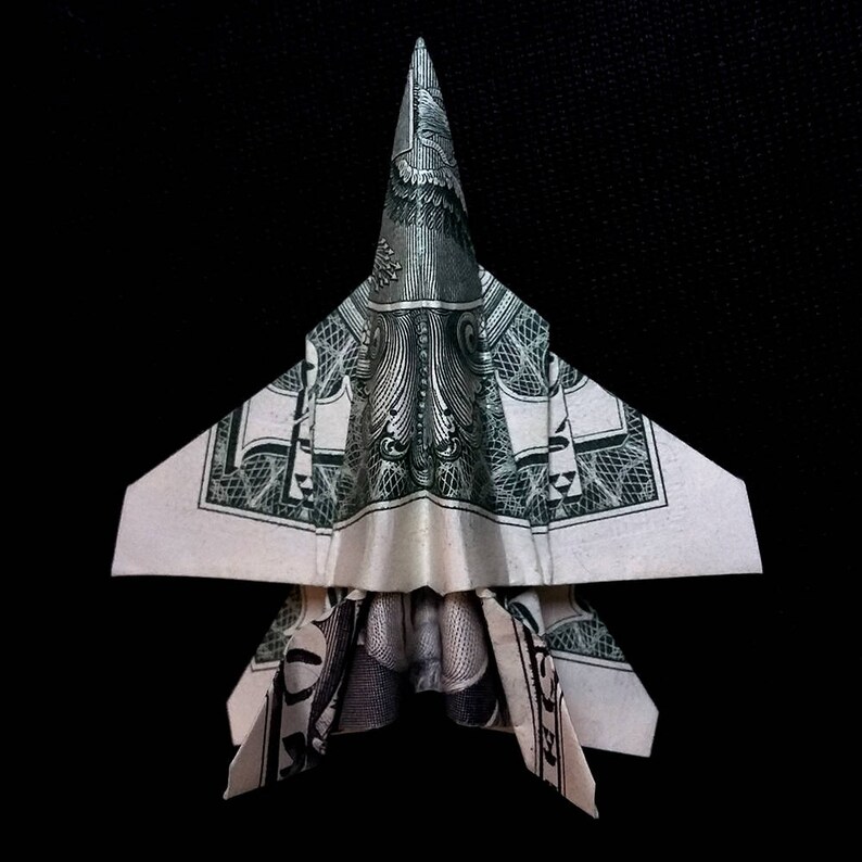 Money Origami F/A18 Jet Fighter Real One Dollar Bill Etsy