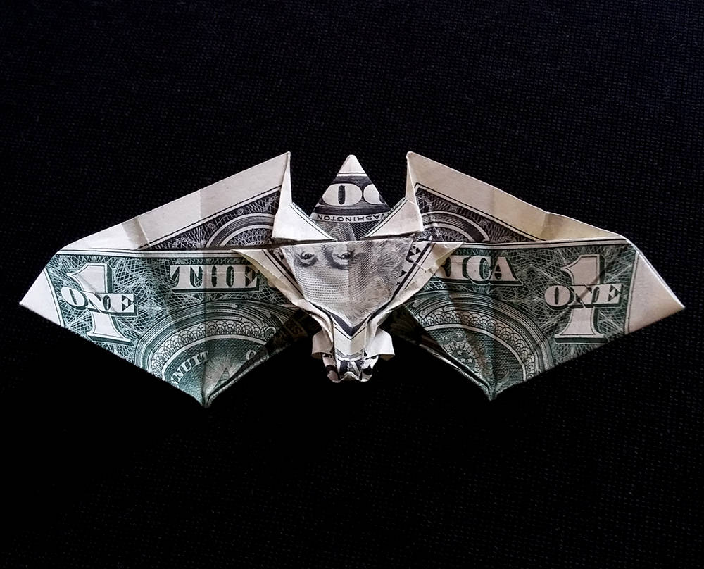 Origami Dollar Flying Miniature BAT 3D Figure Halloween Etsy