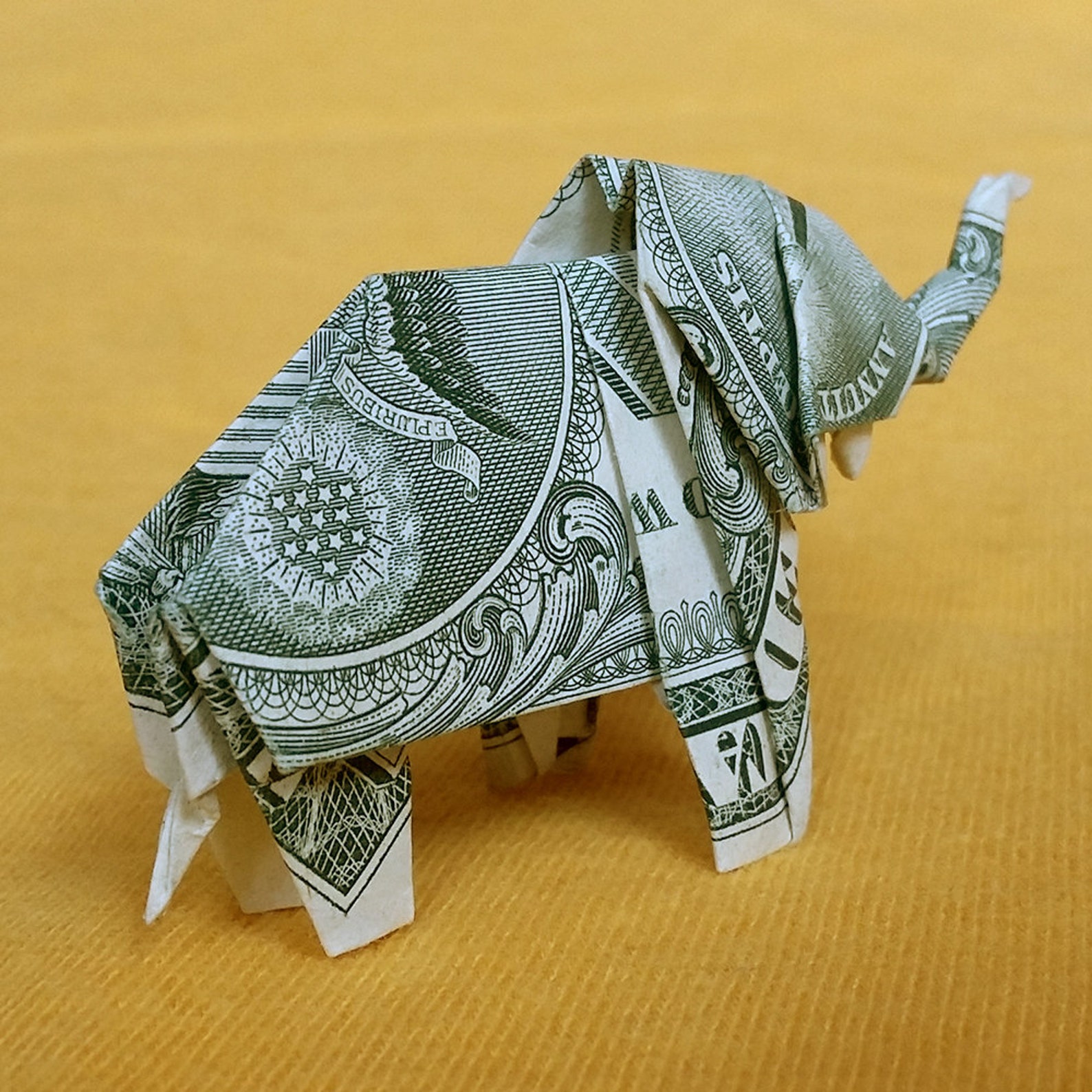 Money Origami Little ELEPHANT Sculpture 3D Animal Lover | Etsy