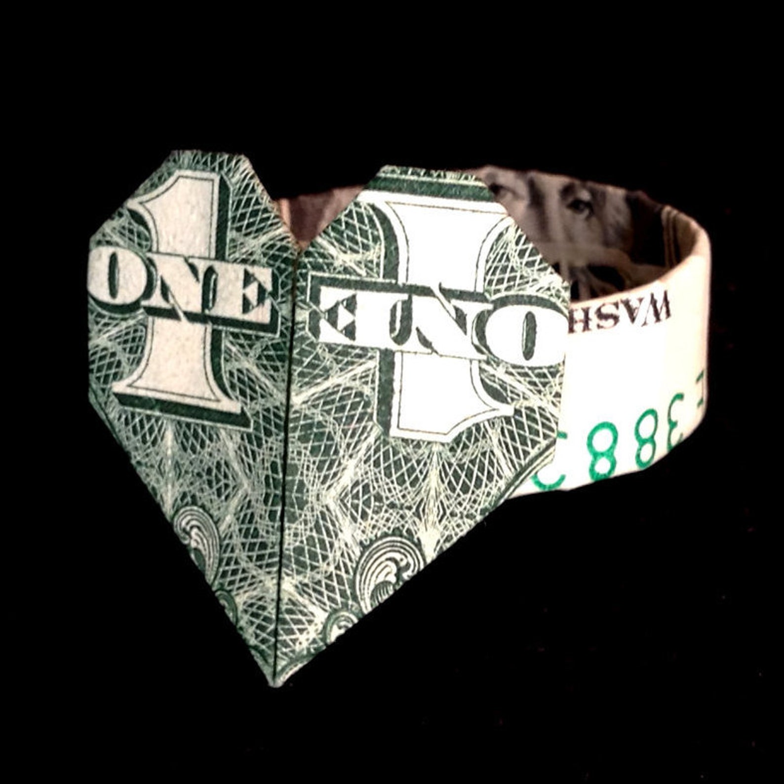 Dollar Bill Origami RING with HEART Handmade Money Art Little Etsy