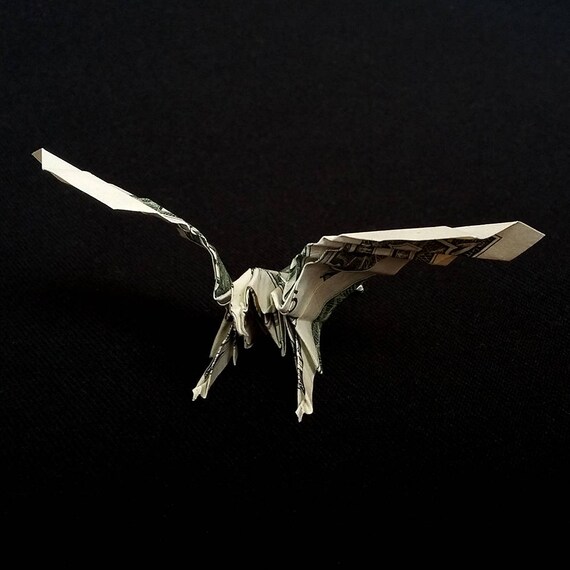 Real One Dollar Bill Origami Bald Eagle Charm 3d Bird Sculpture Small Art Gift Money Animal Figure Handmade Figurine Miniature Eagle Decor