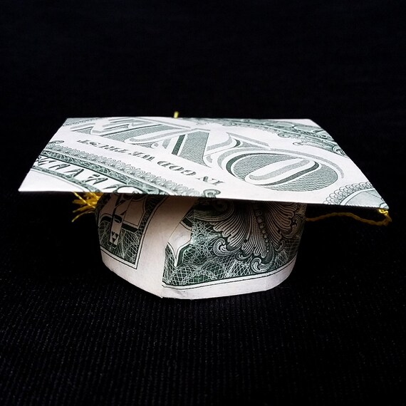 Money Origami Graduation Cap Charm Handmade Small Hat Handcrafted Gift Real 1 Dollar Bill Student Charm School Decoration Cap Class Of 2019