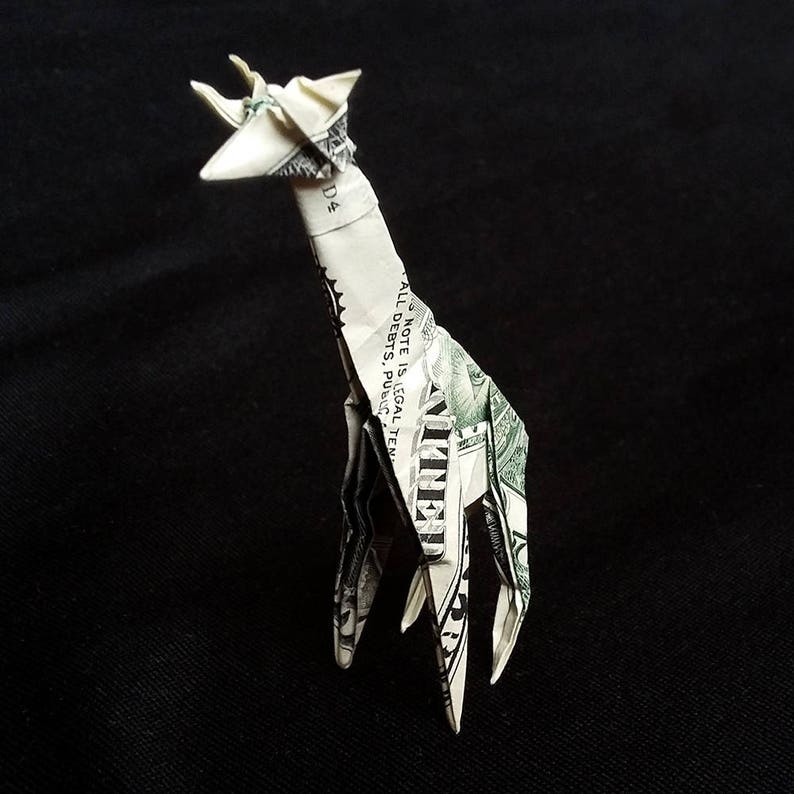 Dollar Origami GIRAFFE Gift Sculpture 3D Money Art Figurine Etsy