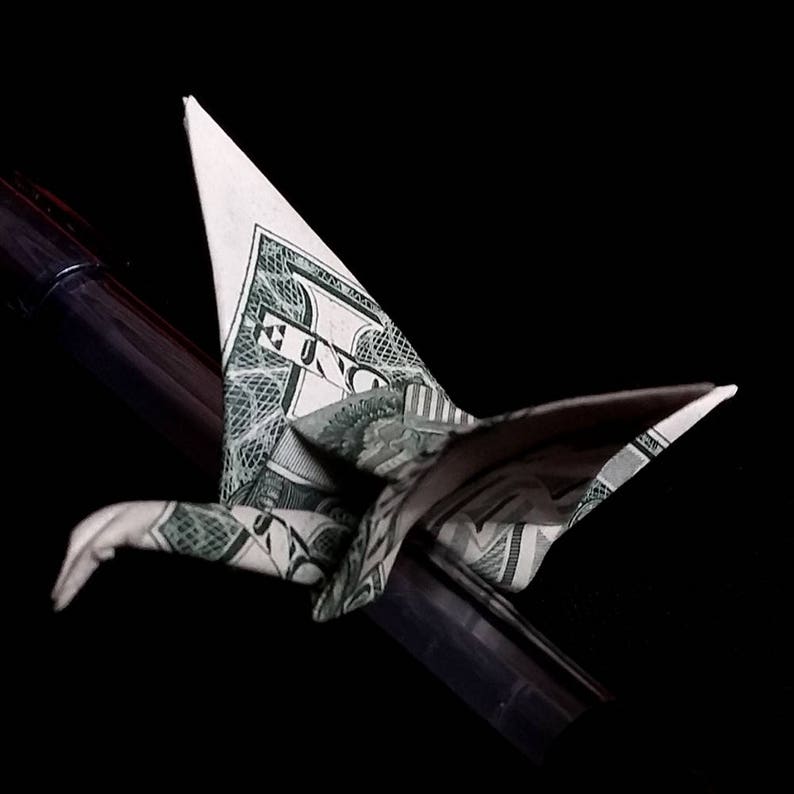 Origami Dollar Small CRANE Japanese Figurine Money Paper Bird Etsy