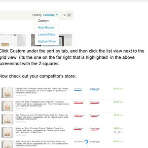 K&ouml;nnte beinhalten: Screenshot einer Website, die eine Liste von druckbaren Stadtpostern zeigt. Die Poster sind zum sofortigen Download verf&uuml;gbar und zeigen eine Vielzahl von St&auml;dten, darunter Denver, New York, San Francisco, Miami und St. Louis. Die Poster kosten jeweils 4,63&nbsp;&euro;.
