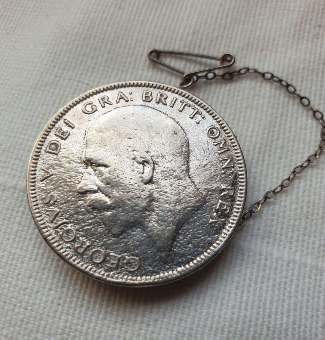 1931 King George V Half Crown - Converted Pin/badge With Chain. - Etsy