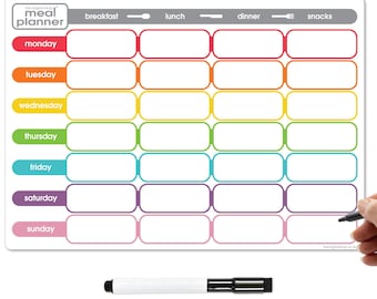 Magnetic Weekly Meal Planner and Dry Erase Pen in A3 and A4 by The Magnet Shop | Keep Your Diet, Nutrition and Fitness Organised!