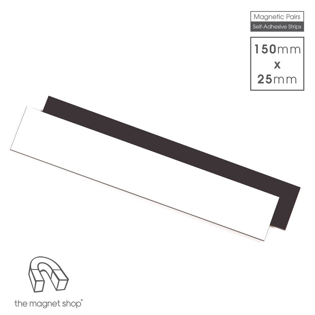 Magnetic Strips 25mm X 150mm by the Magnet Shop Sticky Magnet Pairs for ...