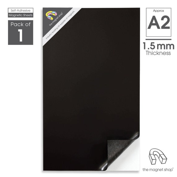 A2 Self-adhesive Flexible Magnetic Sheet 1.5mm Thickness MOTORWAY GRADE for  Car Signs or Die Storage by the Magnet Shop® 