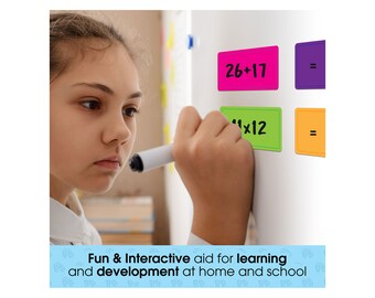 Magnetic Dry Wipe Labels Multi-Coloured Flexible Dry Erase Whiteboard for your Fridge, Home, School, Office - by The Magnet Shop® - Thick