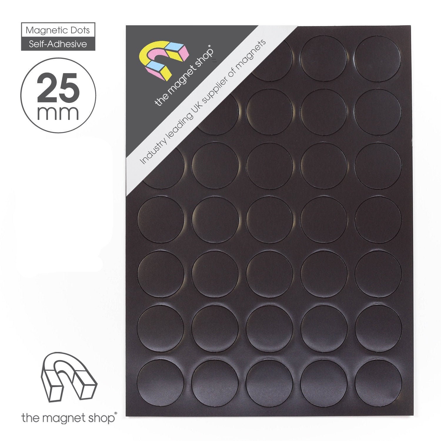 Self-adhesive Magnetic Circles 25mm Diameter for Crafts by the Magnet Shop®  