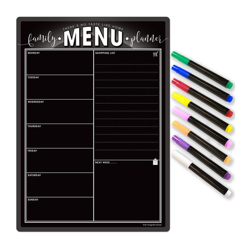 Weekly Meal Planner and Grocery List Fridge Meal Planner Magnet Blackboard Magnetic Meal Planner for Refrigerator Dry Erase Weekly Meal Planner Dry Erase Board A4 for Fridge Kitchen 
