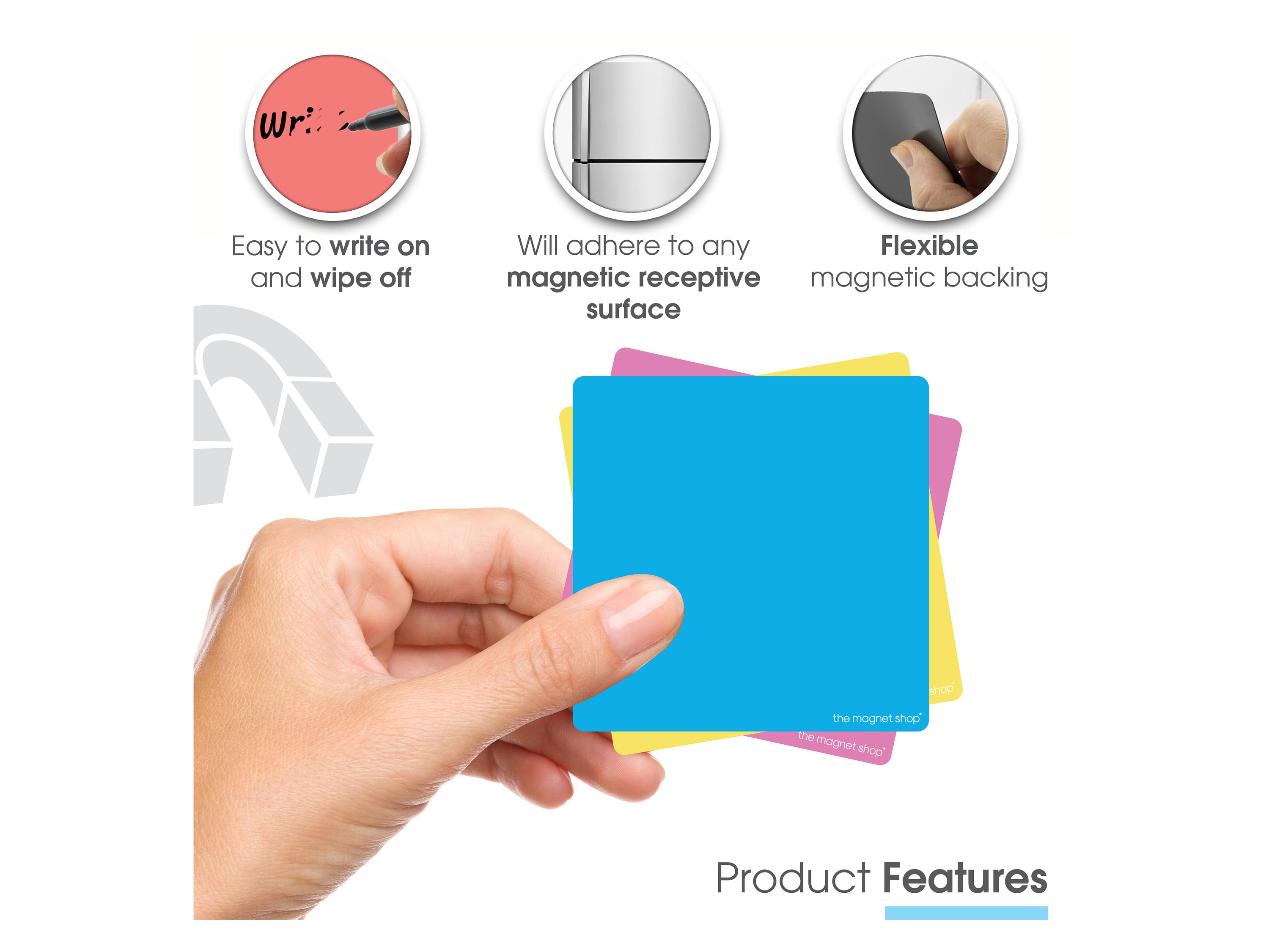 X-bet Magnet Dry Erase Magnetic Labels - Reusable Sticky Notes - Magnetic Notepads for Refrigerator - Dry Erase Magnetic Sheets - Blank Magne