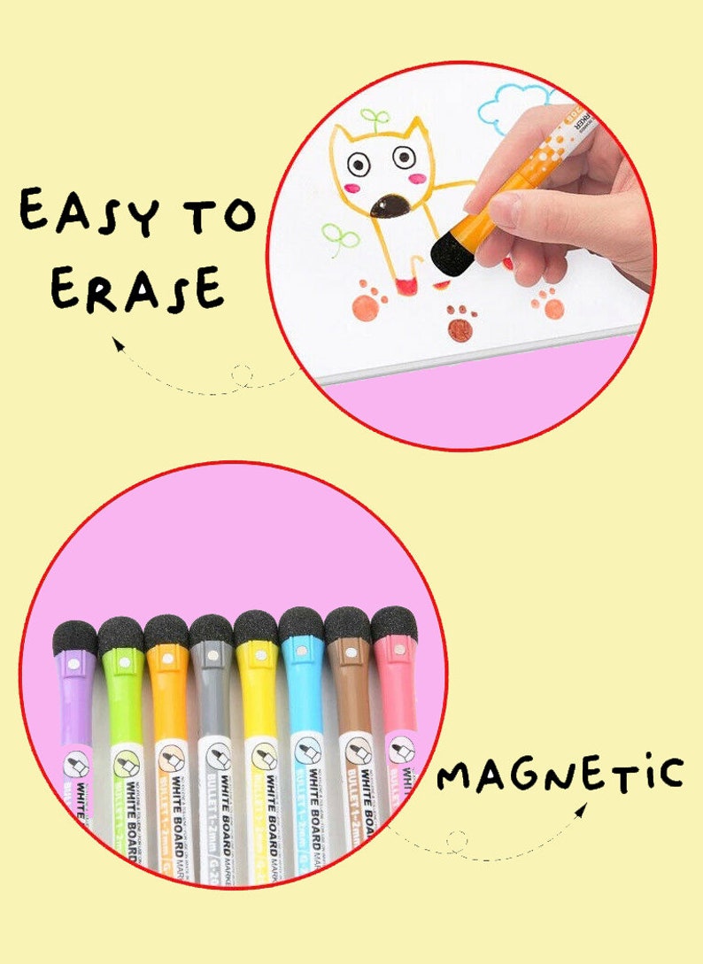 Whiteboard Markers premium Dry Wipe Pens With Etsy UK