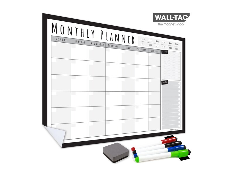 Walltac Readhesive Wall Planner Monthly Calendar and Etsy