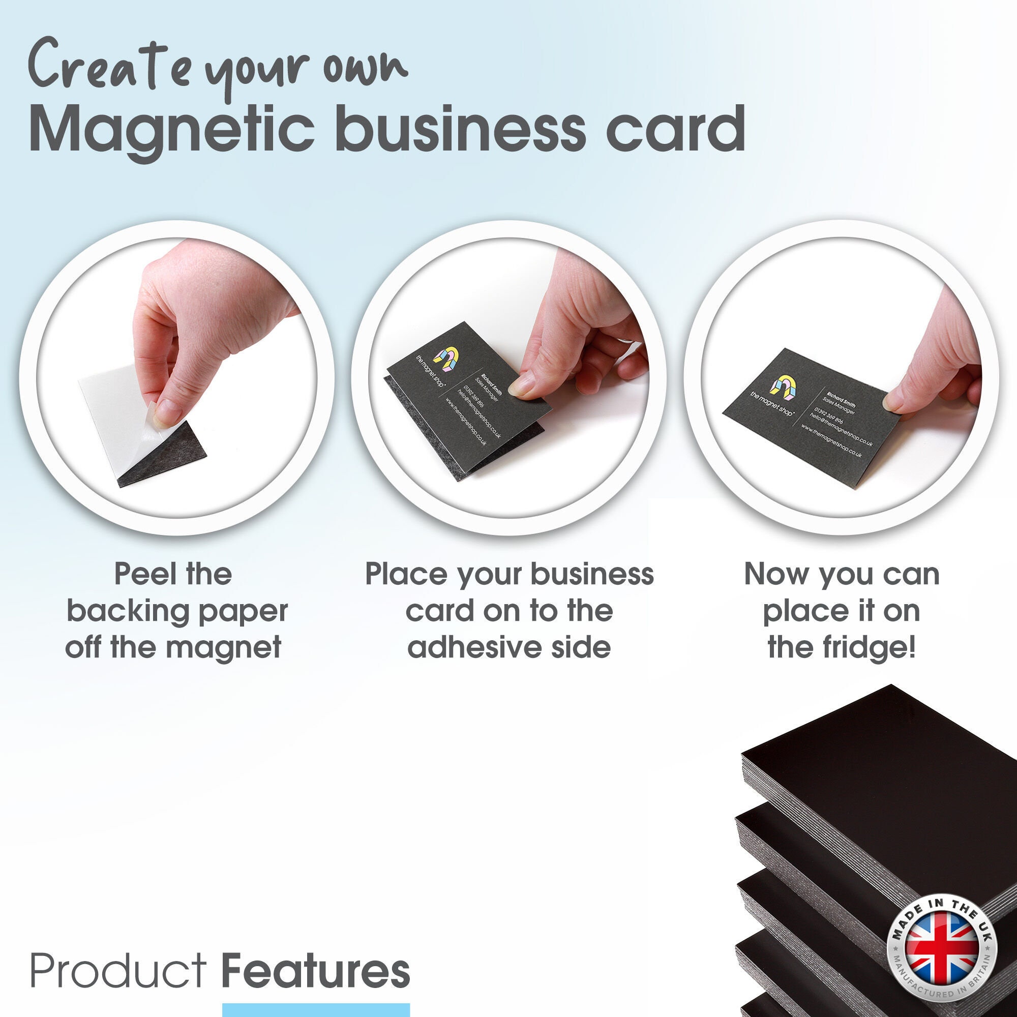 MagFlex® Self-Adhesive Business Card Magnet - 89mm Long x 51mm Wide