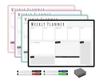 The Magnet Shop A3 Magnetic Weekly Planner - Dry Wipe Whiteboard Planner for Home, Office or Students - with 4 Dry Erase Pens and Eraser