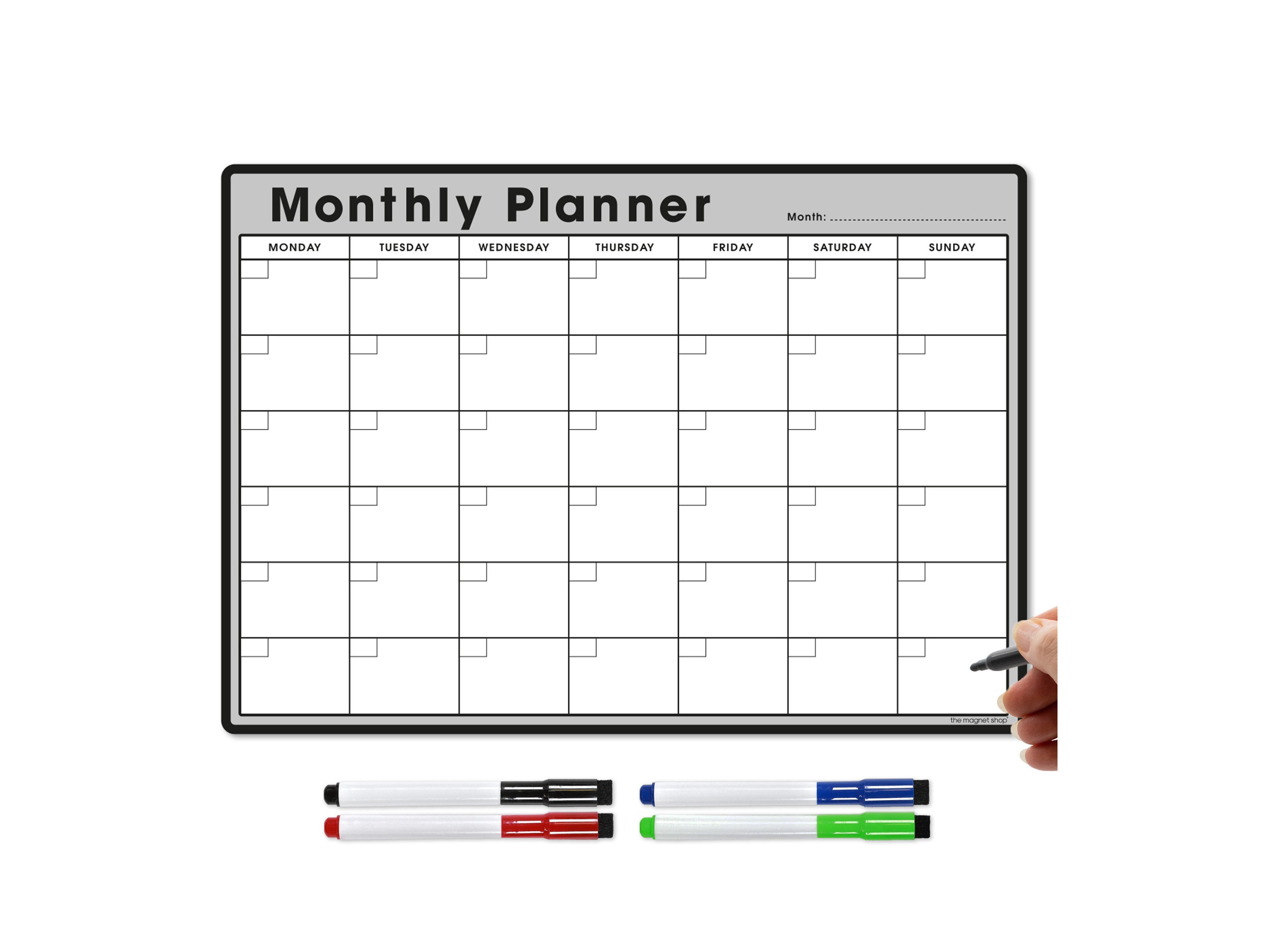 A3 Magnetic Monthly Calendar Memo Board by The Magnet Shop® 