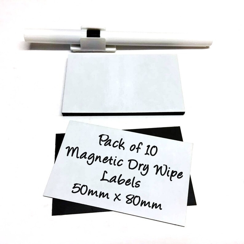 10x Dry Wipe Whiteboard Labels 50mm x 80mm by The Etsy