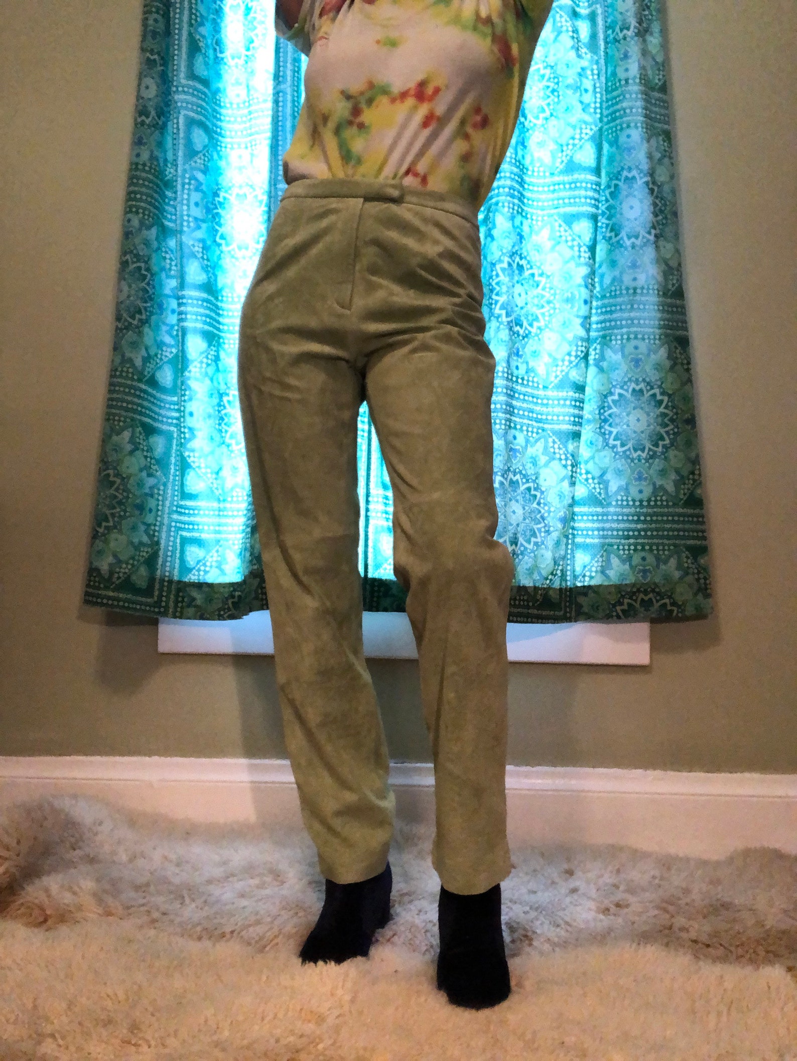 Lime Green Suede Y2K Pant by Catherine Stewart - Etsy