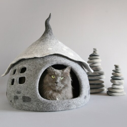 felted wool cat house