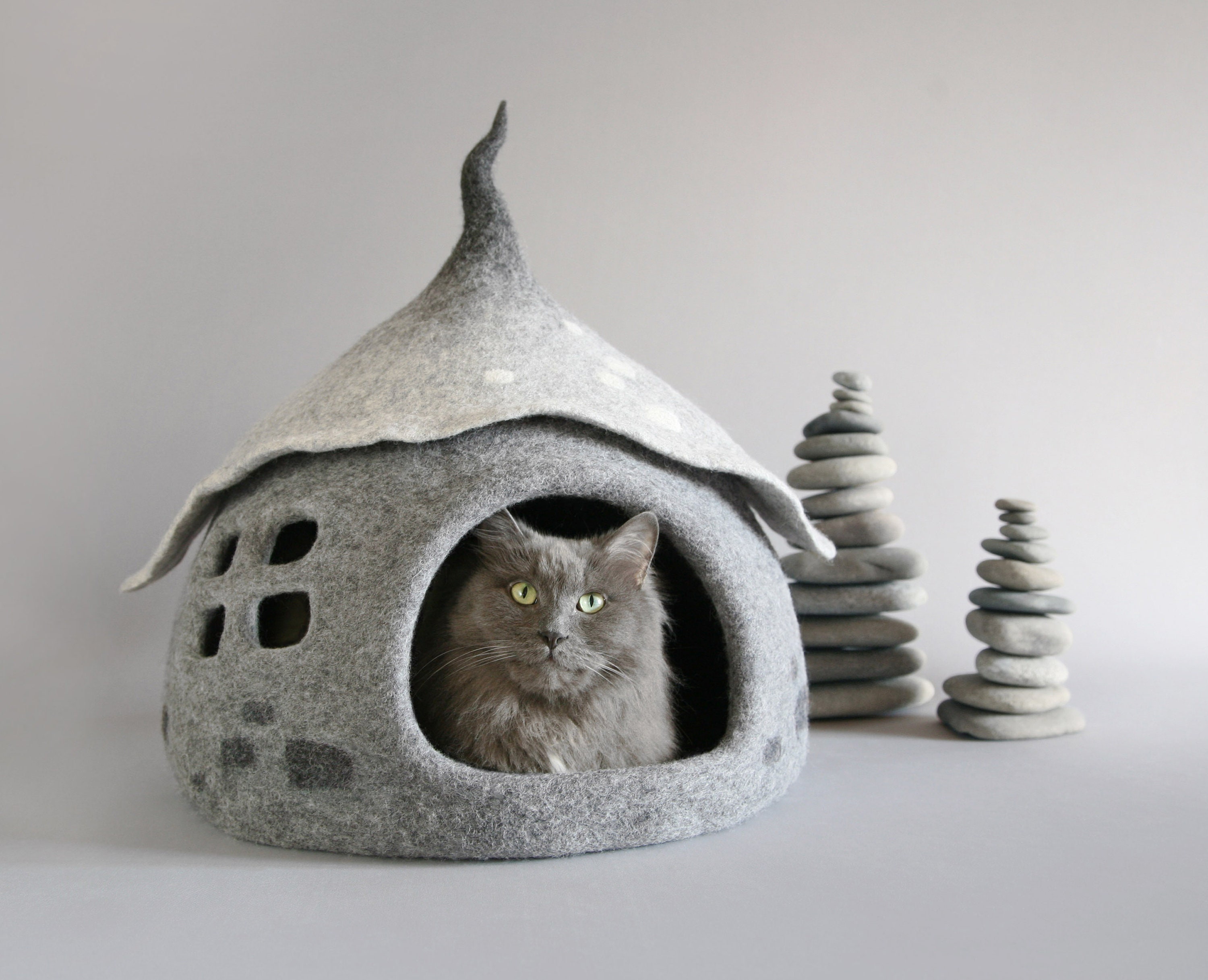Cat cave Cat house Cat bed Cat cave felt Pet bed Nordic Etsy