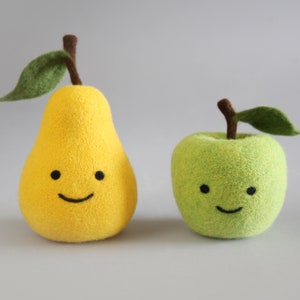 Felted set of pear and apple