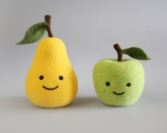 Felted set of pear and apple