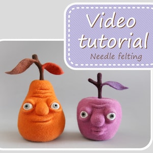 Needle felting tutorial / Pear / Pear and apple image 1